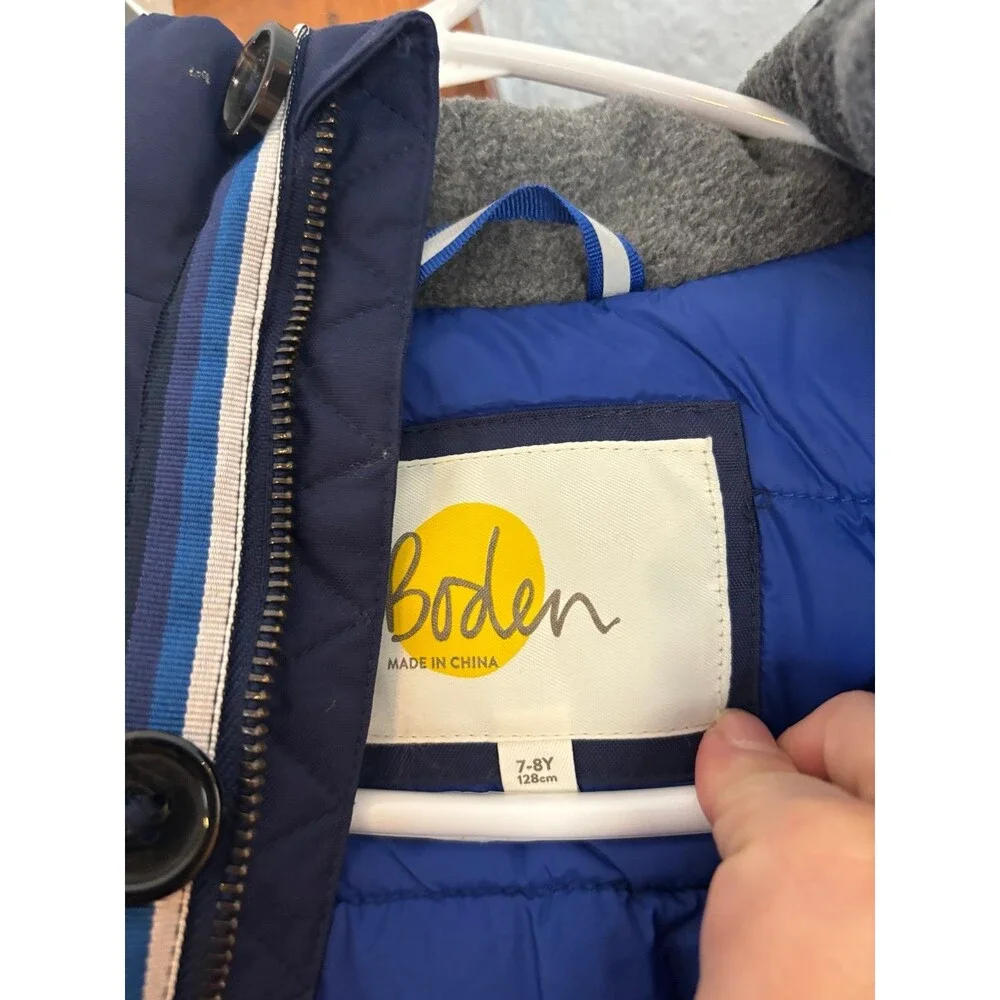 Mini Boden navy blue 7/8 winter parka coat jacket warm ski